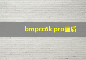 bmpcc6k pro画质